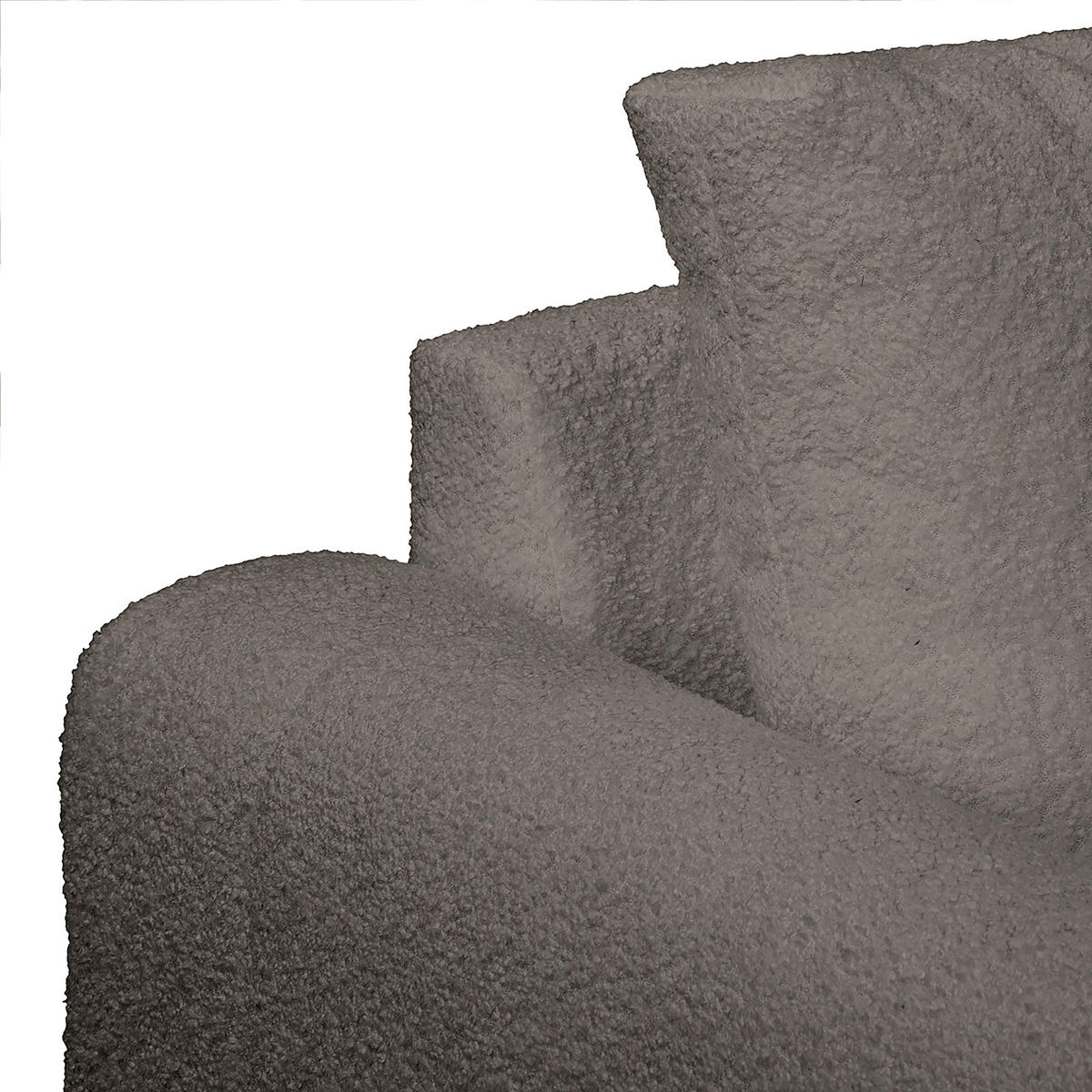 ECKSOFA inkl. Hocker Ariella in Bouclé Dunkelgrau  231/161 cm  - Dunkelgrau/Naturfarben, Design, Holz/Textil (231/161cm) - Livetastic