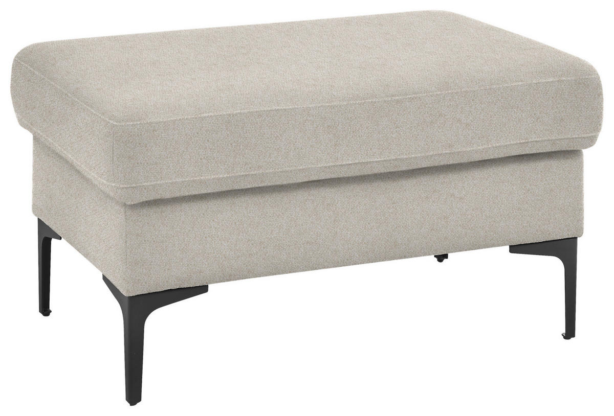 3-SITZER-SOFA in Flachgewebe Naturfarben, Beige  - Beige/Schwarz, Design, Textil/Metall (226/89/97cm) - Pure Home Lifestyle