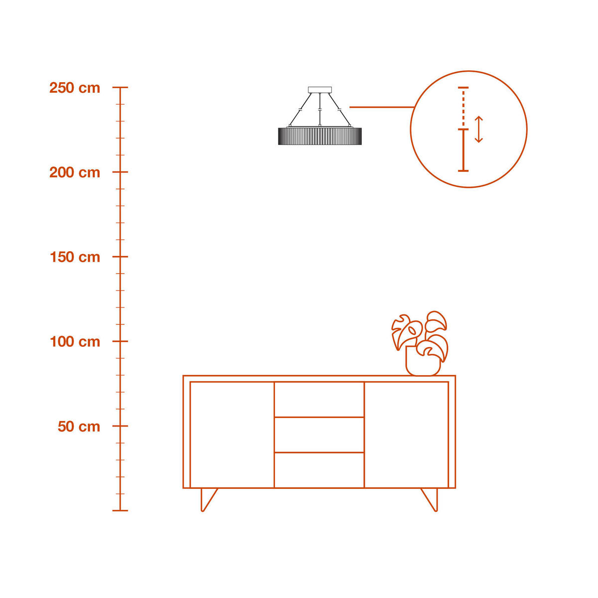 LED-PENDELLEUCHTE 50/150 cm   - Dunkelgrau, Natur, Kunststoff/Textil (50/150cm) - Ledvance