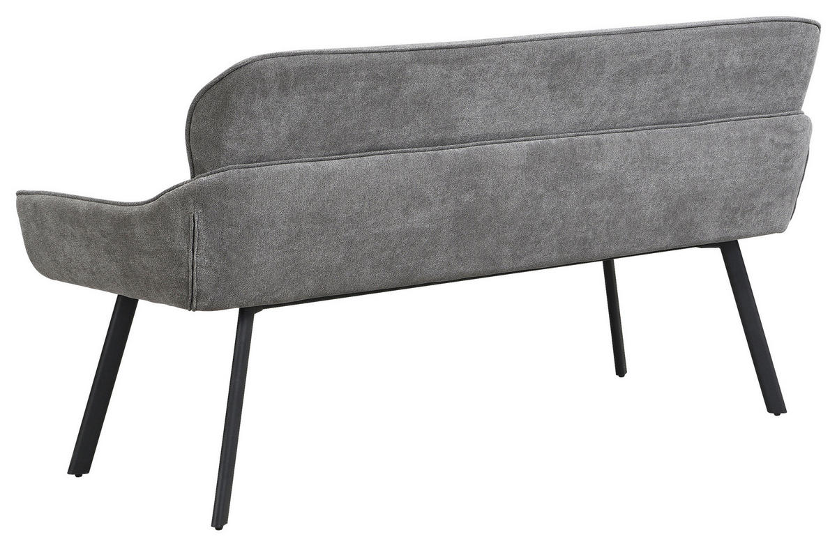 SITZBANK 160/90/62 cm Schwarz, Dunkelgrau  - Dunkelgrau/Schwarz, MODERN, Metall (160/90/62cm) - MID.YOU