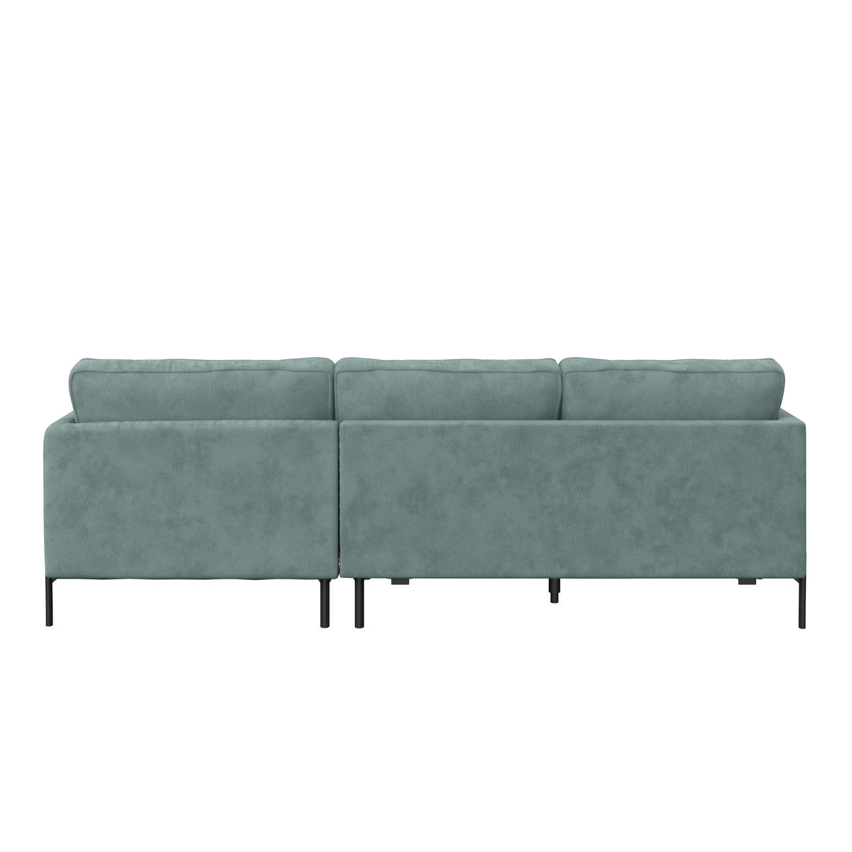 ECKSOFA in Flachgewebe Türkis  - Türkis/Schwarz, Trend, Textil/Metall (232/154cm) - Livetastic
