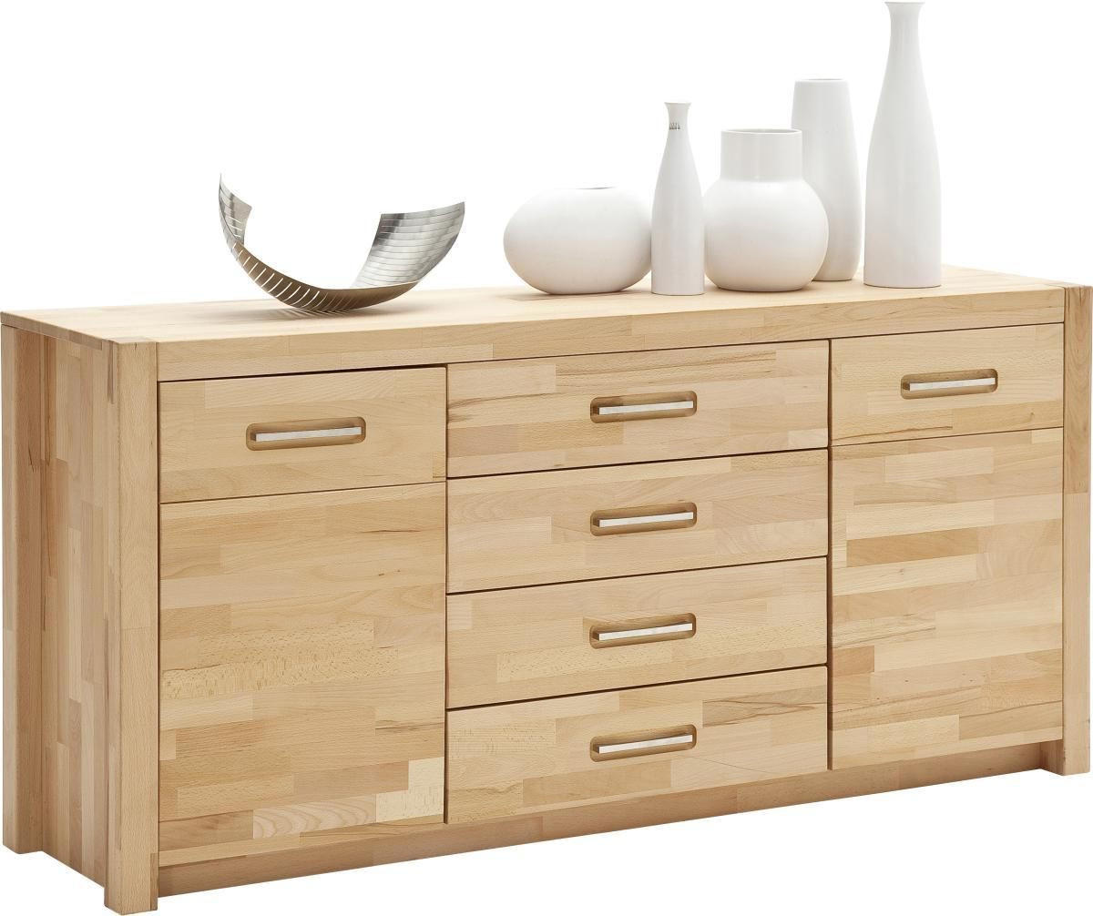 SIDEBOARD 163/78/40 cm in Buchefarben - Buchefarben/Alufarben, Design, Holz/Metall (163/78/40cm) - MID.YOU
