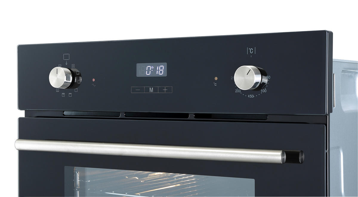 EINBAUBACKOFEN AB600-19  - Schwarz, Trend, Glas/Metall (59,5/59/55cm) - Respekta