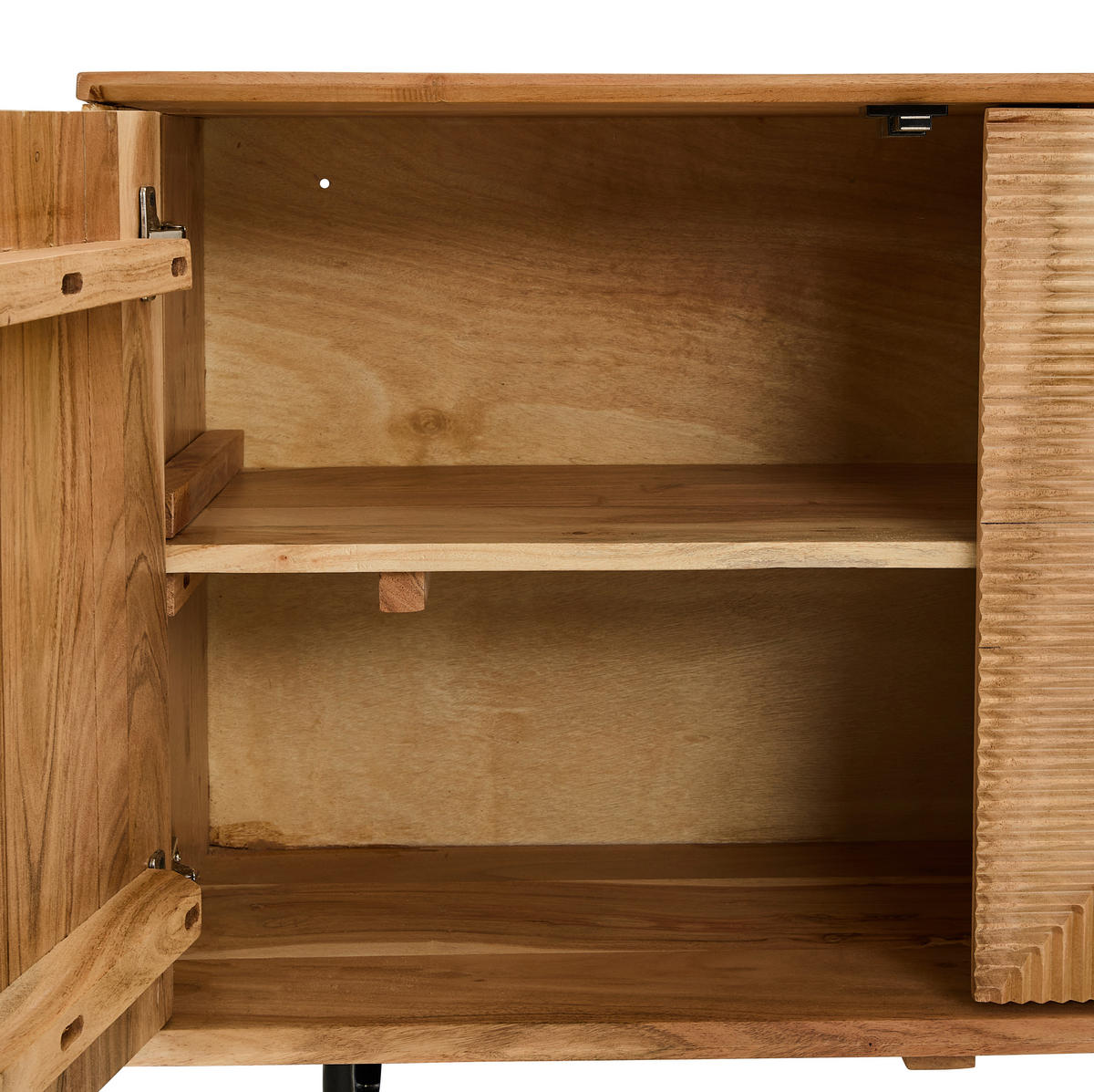 SIDEBOARD  147/71/39 cm  - Schwarz/Akaziefarben, Design, Holz/Metall (147/71/39cm) - Livetastic