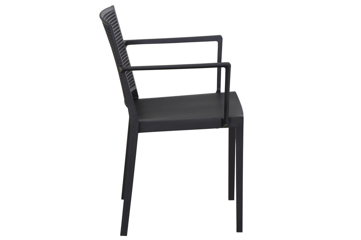 STAPELSTUHL in Kunststoff Anthrazit  - Anthrazit, Basics, Kunststoff (46/80/56cm) - Siena Garden