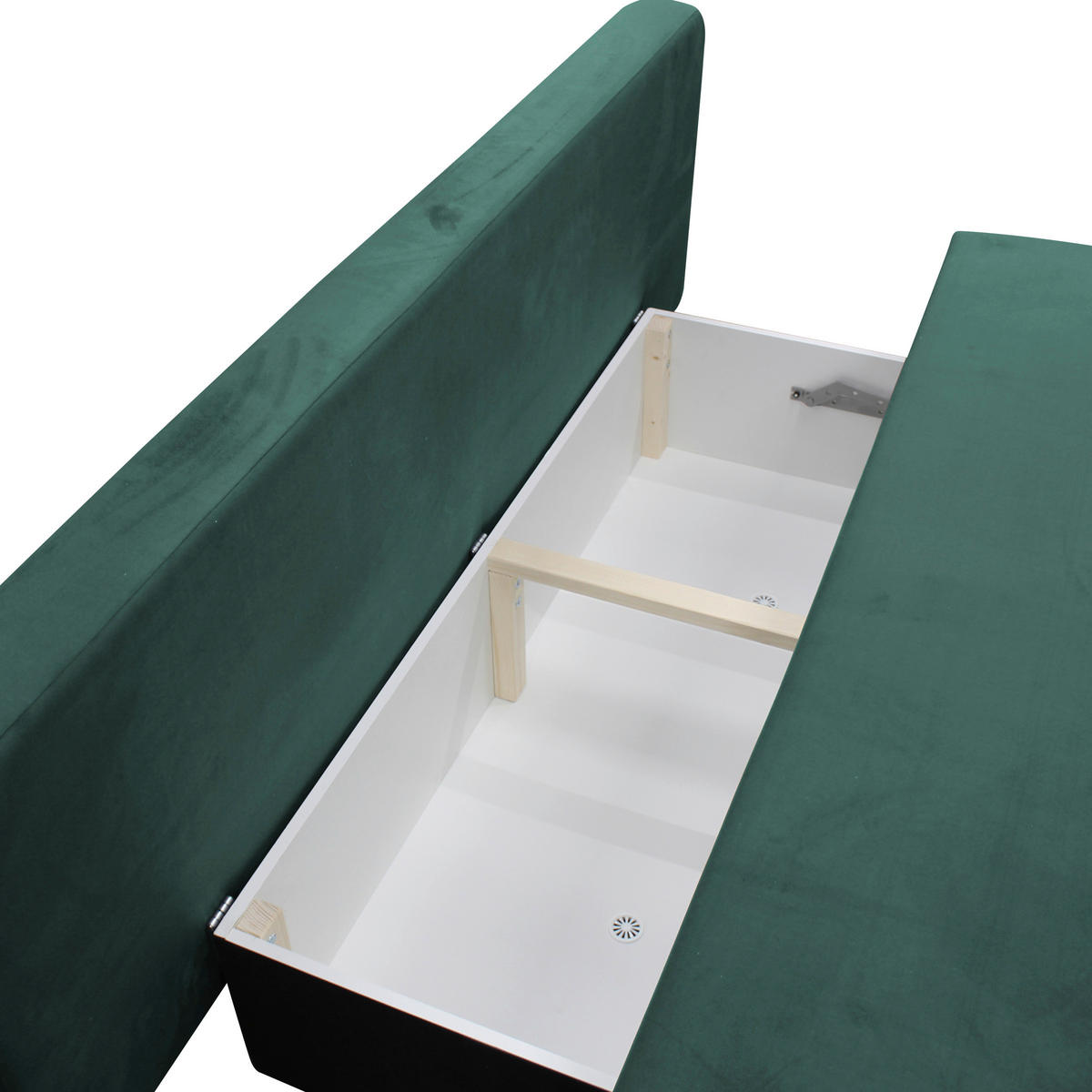 SCHLAFSOFA  mit Liegefunktion Velours Grün  - Schwarz/Grün, Design, Kunststoff/Textil (197/90/83cm) - MID.YOU