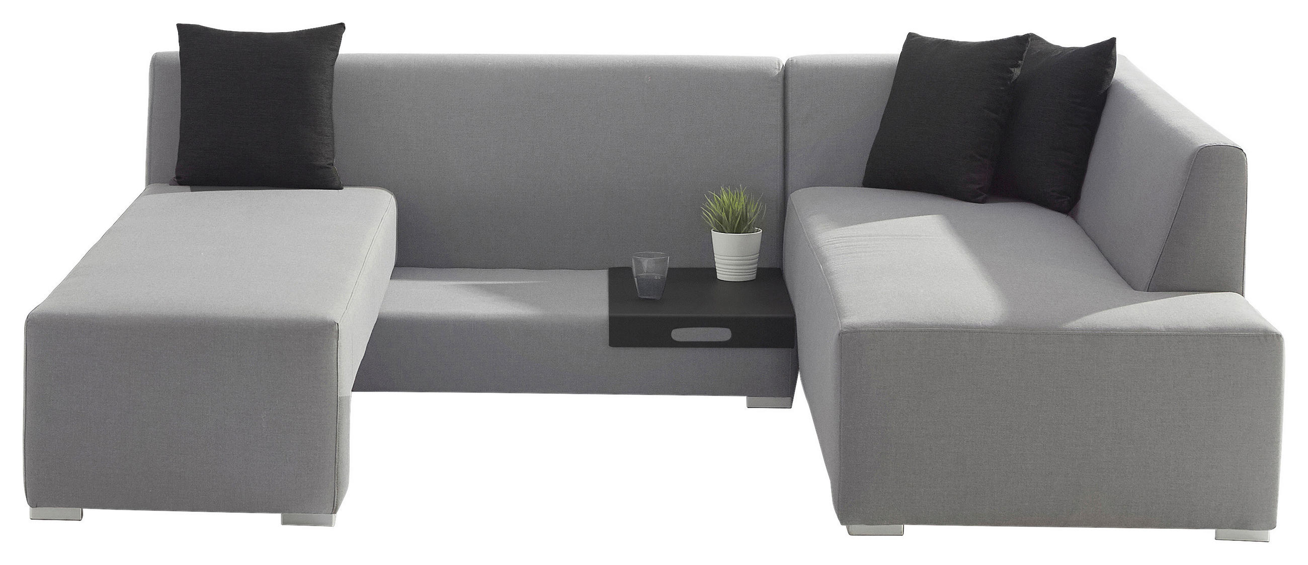 LOUNGEGARNITUR 3-teilig   300/150/70 cm  - Grau, Basics, Textil (300/150/70cm) - Gardenson
