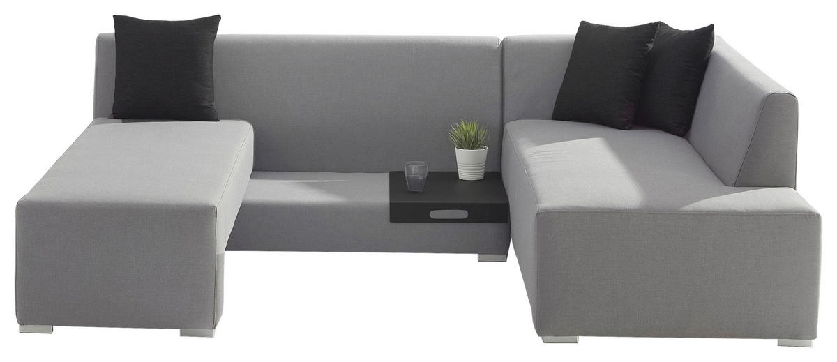 LOUNGEGARNITUR  - Grau, Basics, Textil (300/150/70cm) - Gardenson