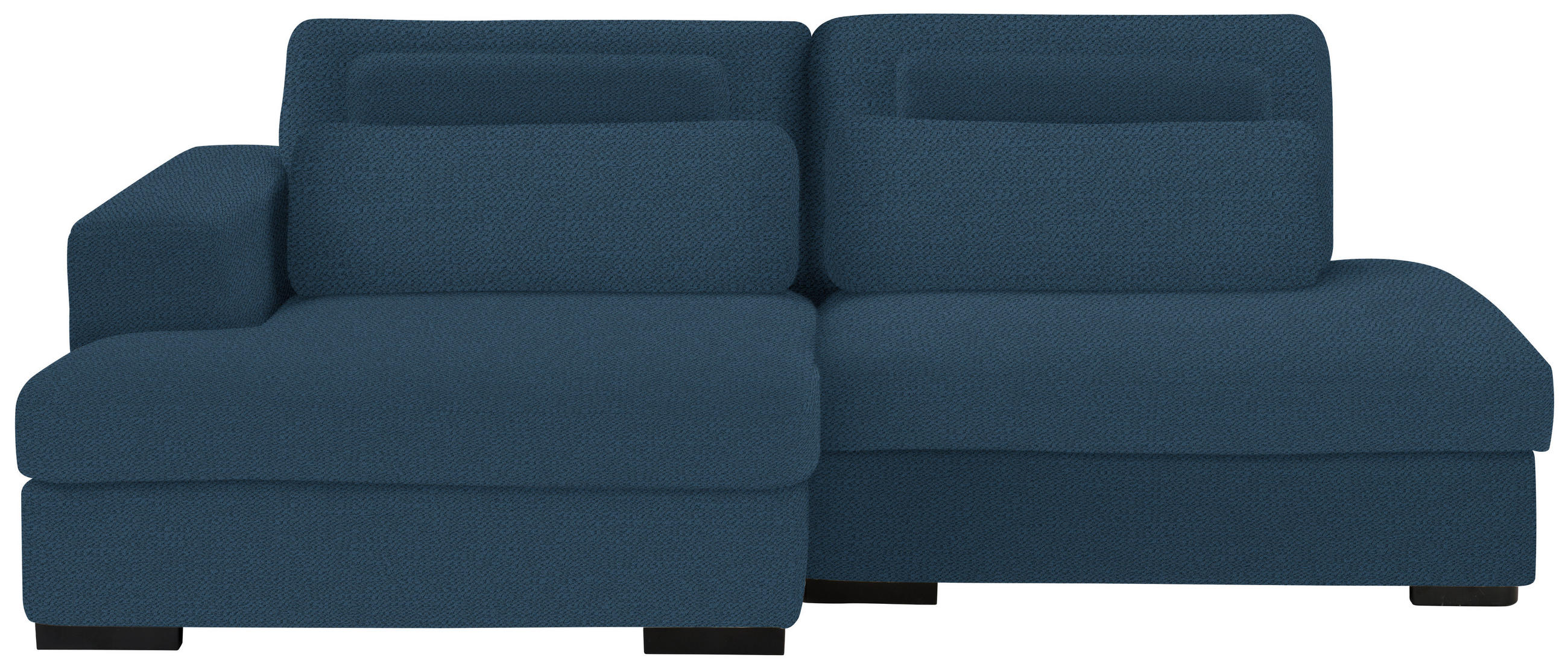 ECKSOFA in Chenille Blau  - Blau/Schwarz, Design, Kunststoff/Textil (158/223cm) - Lomoco
