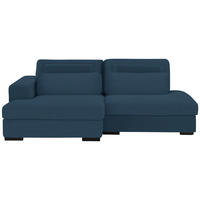 ECKSOFA in Chenille Blau  - Blau/Schwarz, Design, Kunststoff/Textil (158/223cm) - Lomoco