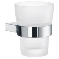 ZAHNPUTZBECHER Metall, Glas  - Chromfarben, Basics, Glas/Metall (7,4/9,8cm)