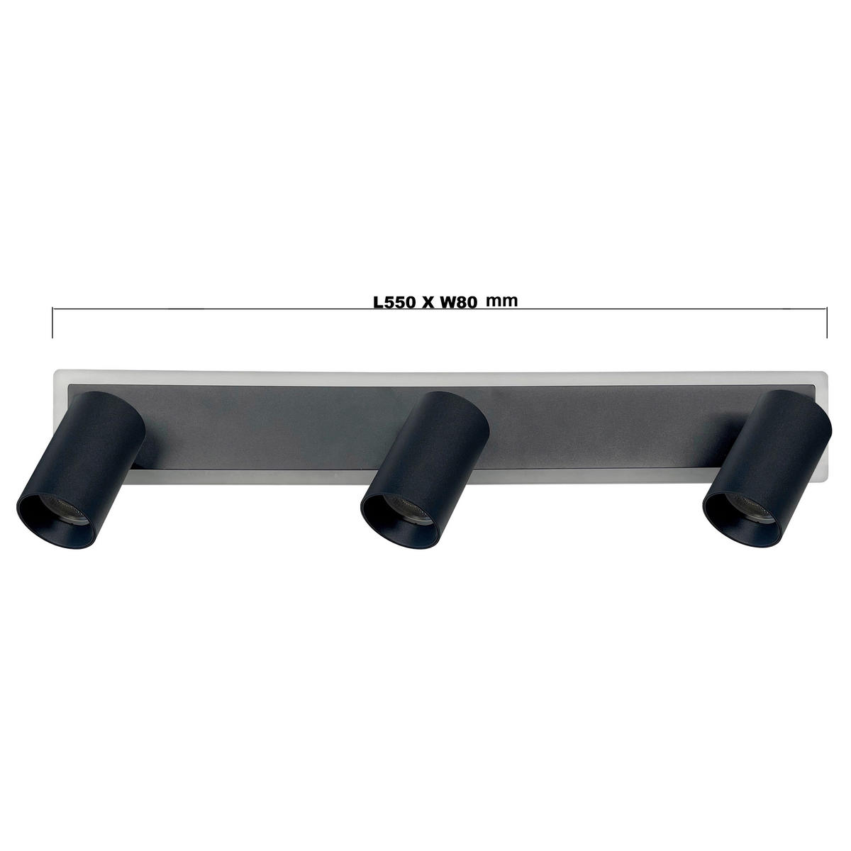 LED-DECKENSTRAHLER Parma  15/55/8 cm  - Schwarz, Design, Metall (15/55/8cm)