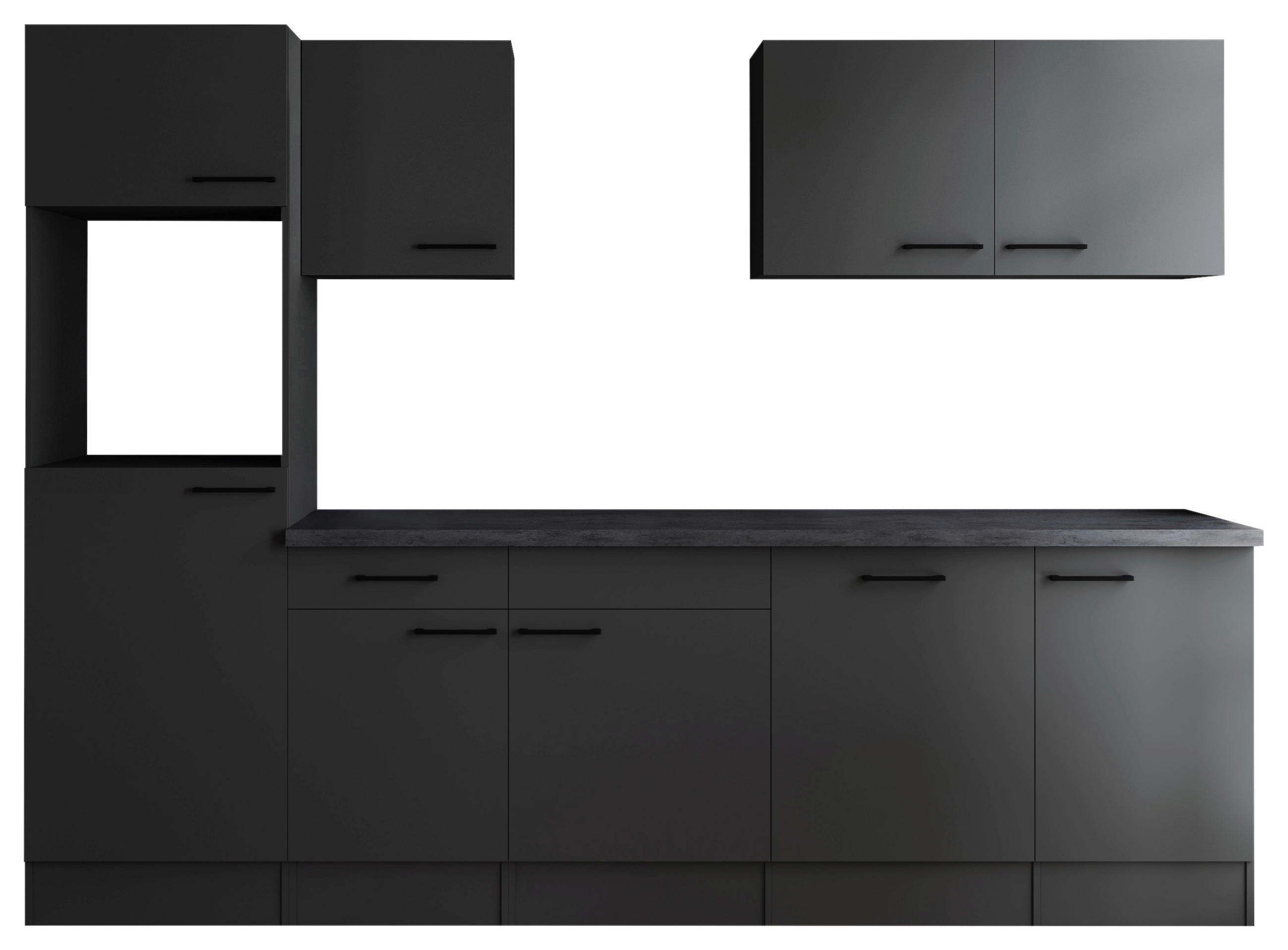 MODULKÖK UTAN VITVAROR 280 cm i mörkgrå - mörkgrå/svart, Design, metall/trämaterial (280cm) - Respekta