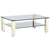 COUCHTISCH in Metall, Glas 110/70/42,5 cm  - Weiss/Creme, Design, Glas/Kunststoff (110/70/42,5cm)