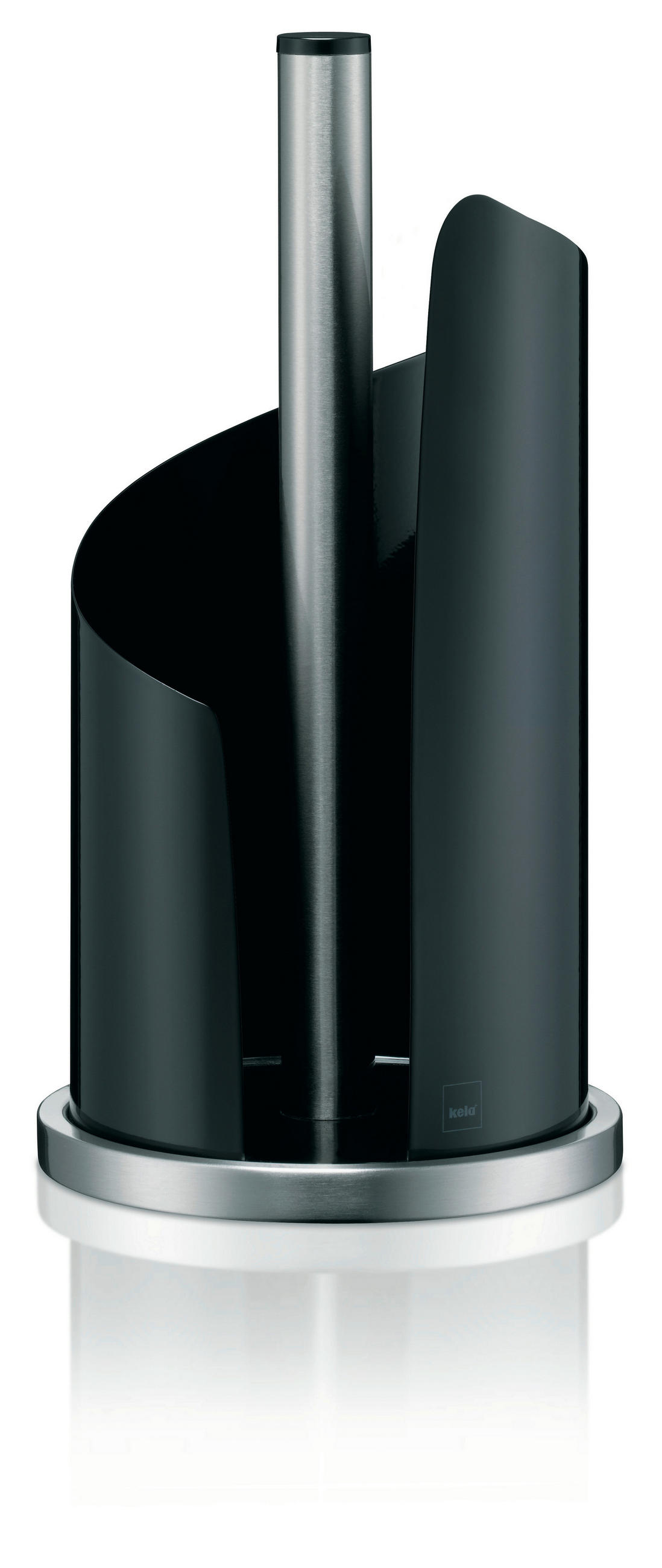 DRŽAČ ZA PAPIRNI UBRUS - boja nerđajućeg čelika/crna, Dizajnerski, metal (15/33cm)