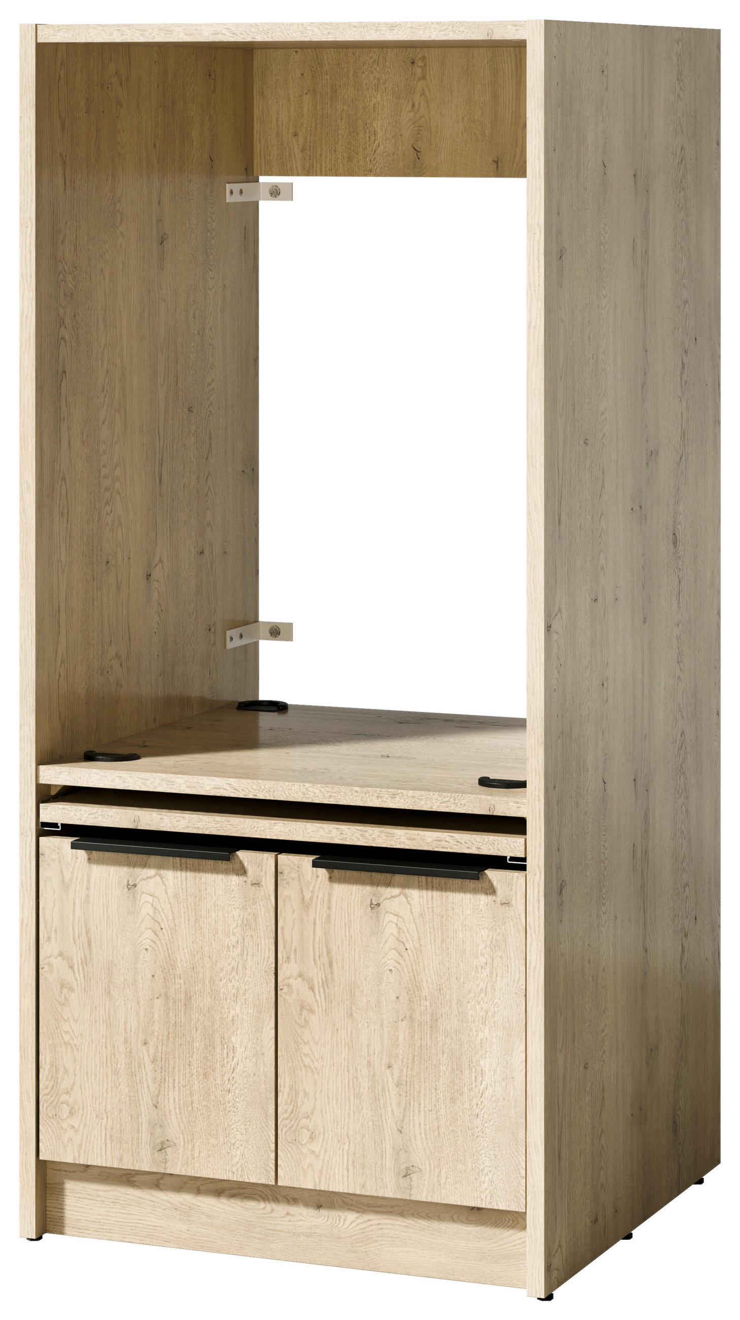 WASCHMASCHINENSCHRANK 70/150/68 cm  in Eichefarben  - Eichefarben/Schwarz, Basics, Holzwerkstoff/Kunststoff (70/150/68cm) - MID.YOU