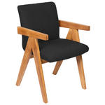 ARMLEHNSTUHL in Holz, Textil Anthrazit  - Eichefarben/Anthrazit, KONVENTIONELL, Holz/Textil (53,5/83/62cm) - Linea Natura