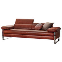 2-SITZER-SOFA Echtleder Braun  - Chromfarben/Braun, Design, Leder (230/71/106cm) - Chilliano