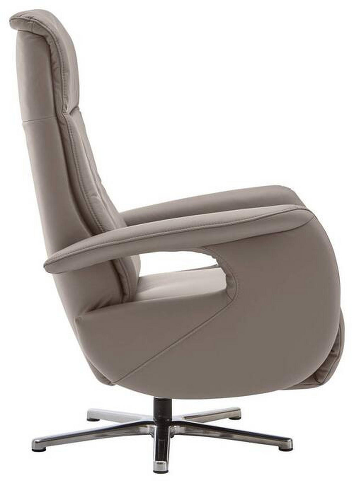 RELAXSESSEL Echtleder    - Chromfarben/Grau, Design, Leder/Metall (71/110/83cm) - Beldomo Speed