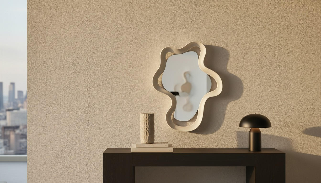 WANDSPIEGEL 50/63/3,8 cm  - Weiß Hochglanz, Design, Glas/Holzwerkstoff (50/63/3,8cm) - Novel