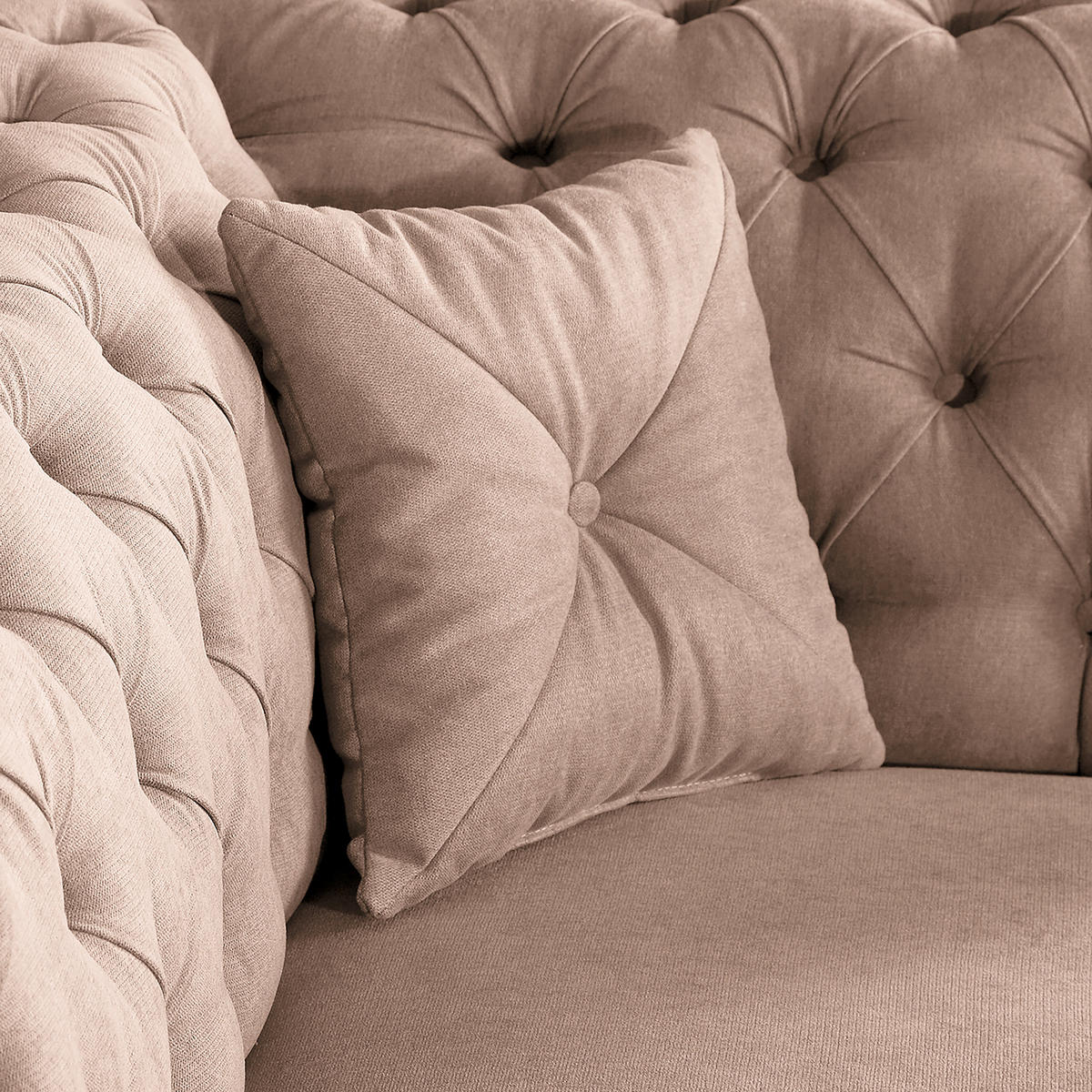 3-SITZER-SOFA in Mikrofaser Rosa  - Braun/Rosa, Design, Holz/Textil (232/79/97cm) - Livetastic
