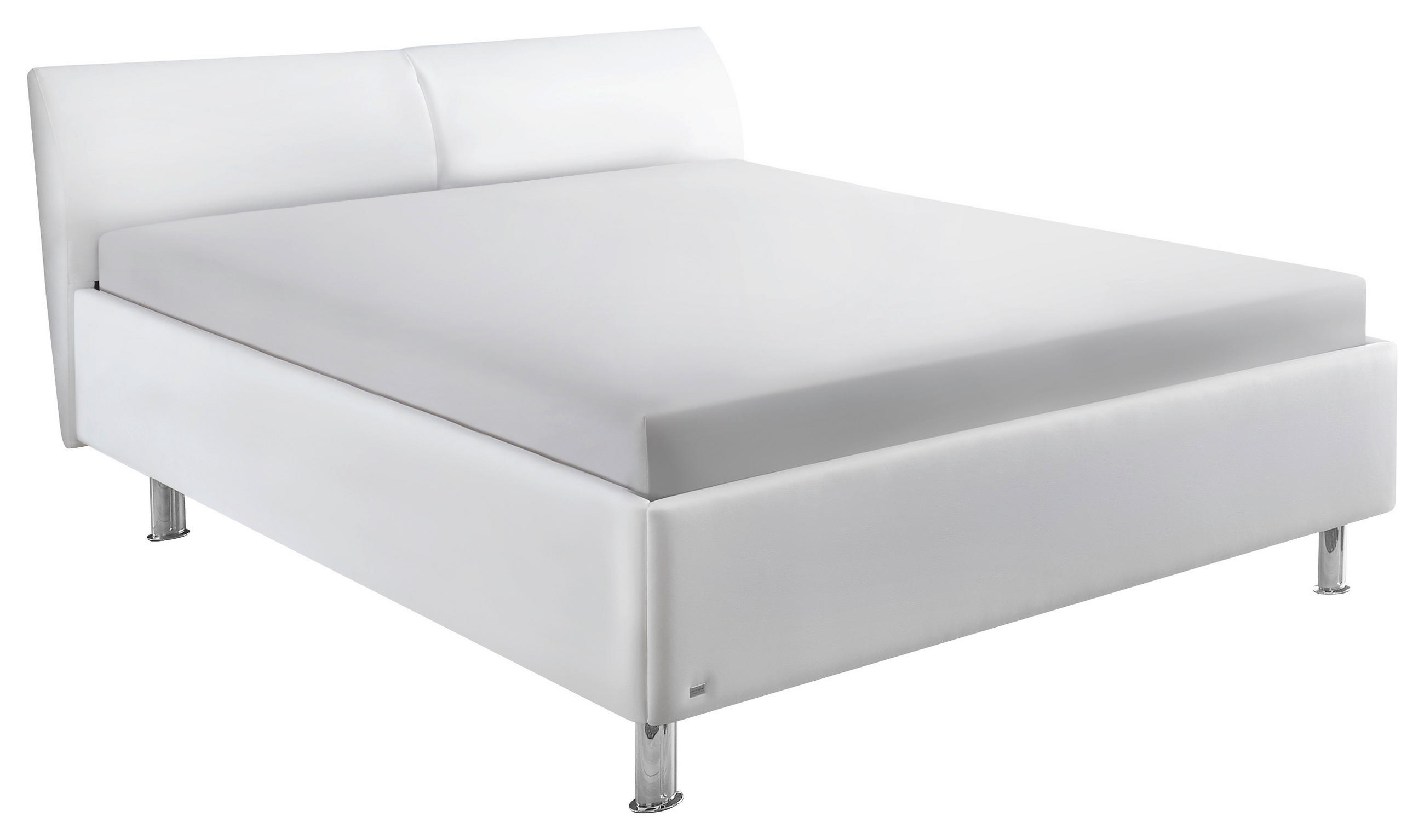 POLSTERBETT Weiß 180/200 cm  - Alufarben/Weiß, Basics, Kunststoff/Textil (180/200cm) - RUF Betten
