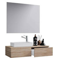 BADEZIMMER  in 85 cm  - Weiß/Sonoma Eiche, MODERN, Keramik/Holzwerkstoff (85cm) - MID.YOU