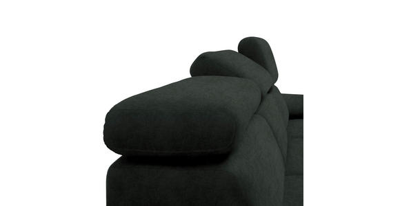 ECKSOFA Dunkelgrün Velours - Dunkelgrün/Schwarz, Design, Textil/Metall (187/295cm) - Novel