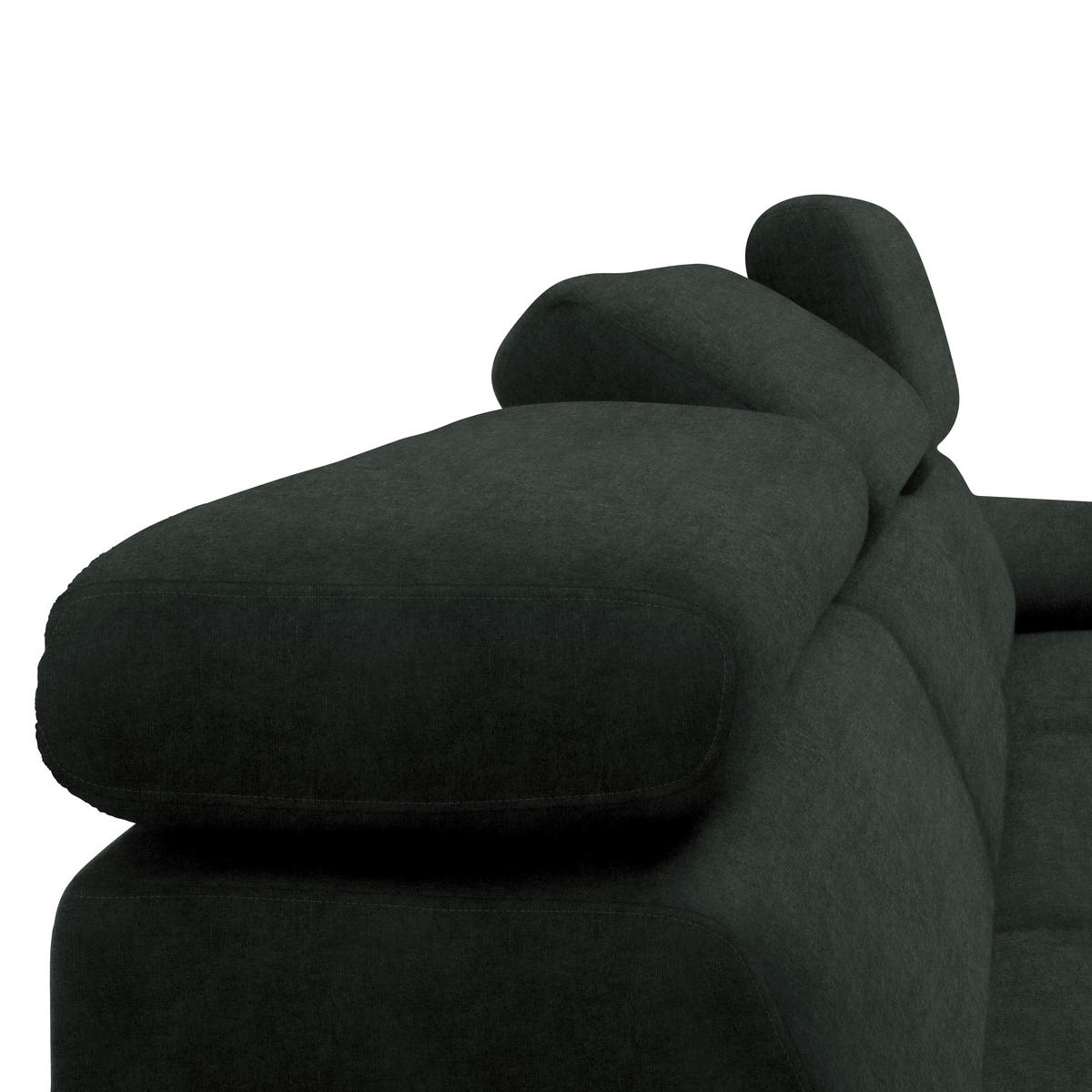 ECKSOFA in Velours Dunkelgrün  - Dunkelgrün/Schwarz, Design, Textil/Metall (187/295cm) - Novel