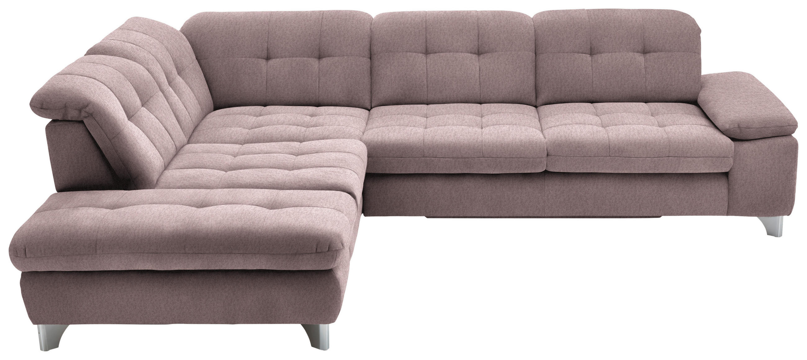 ECKSOFA in Chenille Altrosa  - Chromfarben/Altrosa, Design, Textil/Metall (260/310cm) - Beldomo Speed