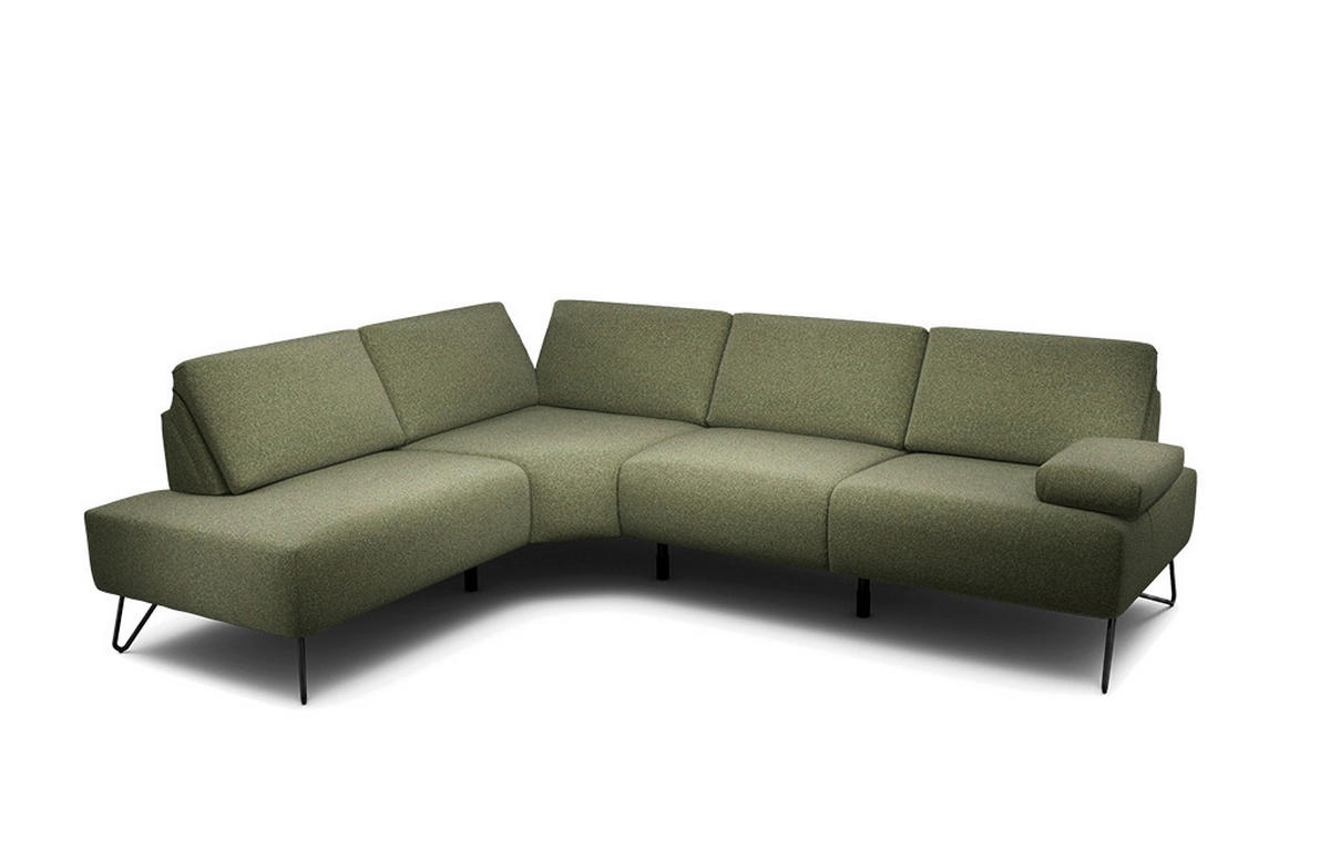 Freisteller von SENSOO ECKSOFA Cosy Waldgrün Chenille.