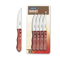 STEAKMESSERSET JUMBO  - Edelstahlfarben/Rot, Basics, Holz/Metall (25cm)