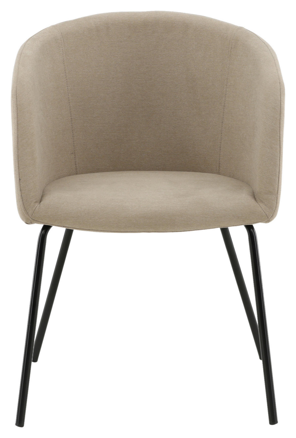 STUHL Samt Schwarz, Beige  - Beige/Schwarz, Design, Holz/Kunststoff (55/78/55cm) - Livetastic