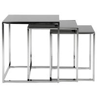 SATZTISCH in Glas 50/50/55 cm  - Chromfarben/Schwarz, Trend, Glas/Metall (50/50/55cm) - Carryhome
