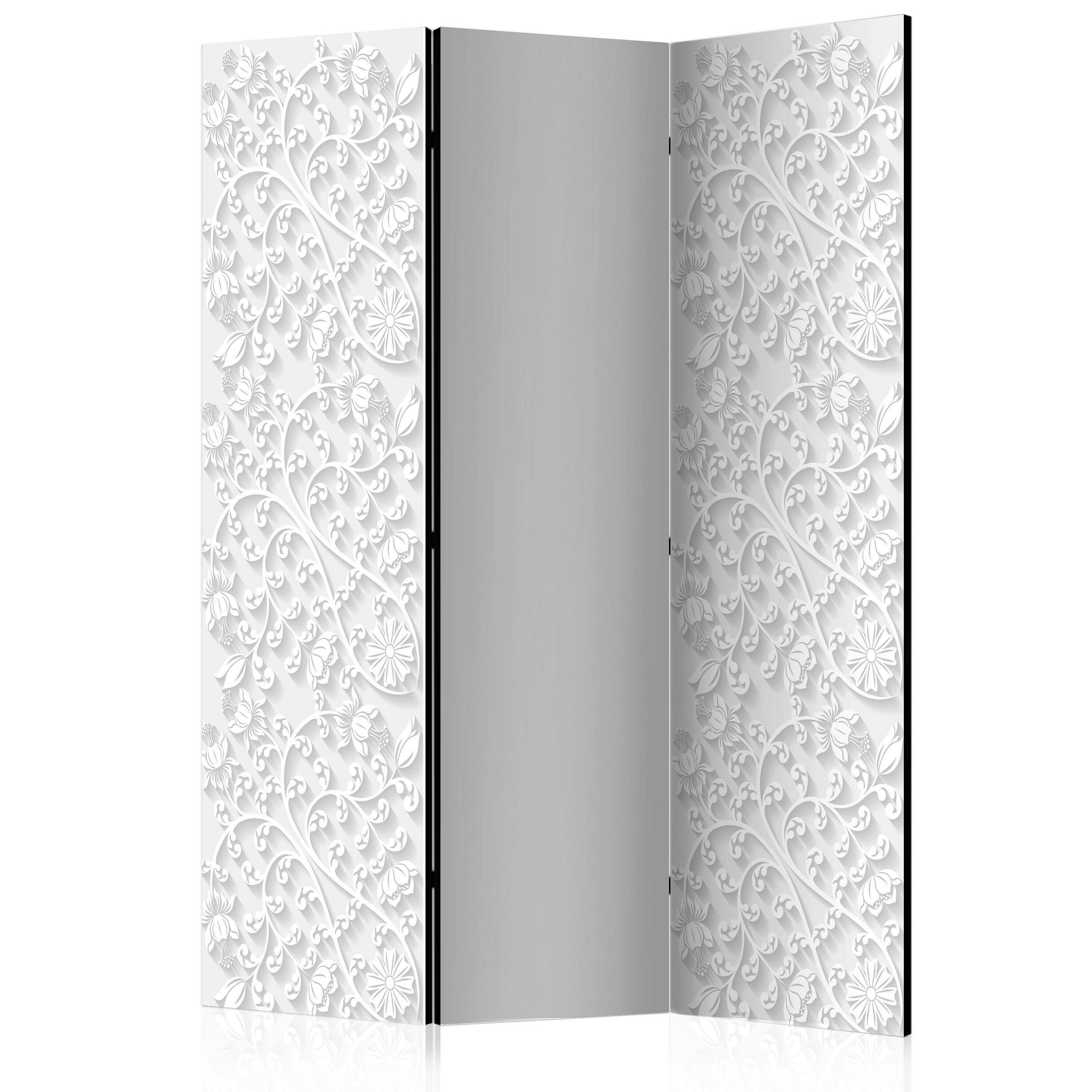 SKÄRMVÄGG  i trä, textil  svart, vit  - vit/svart, Basics, trä/textil (135/172cm) - artgeist