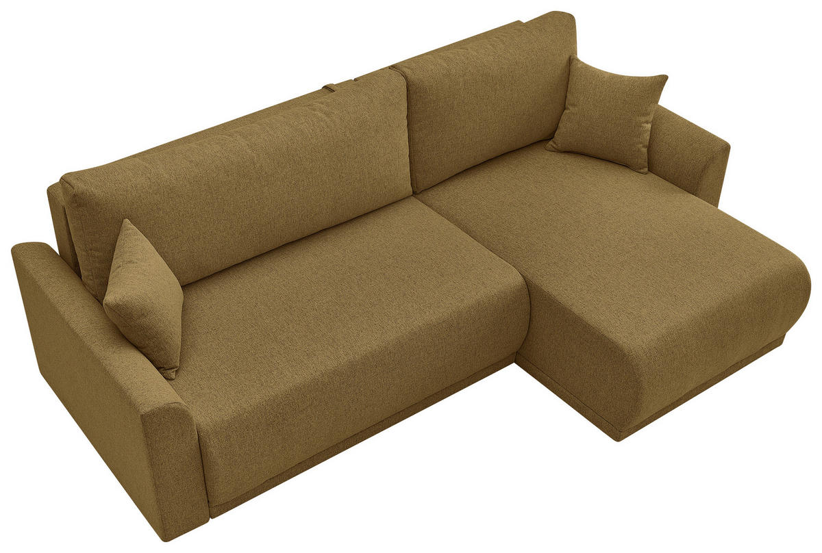 ECKSOFA KIMMY Braun Flachgewebe Zierkissen, Rückenkissen, Bettkasten  - Schwarz/Braun, Design, Kunststoff/Textil (233/146cm) - P & B