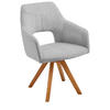 ARMLEHNSTUHL  in Webstoff  - Eichefarben/Grau, Design, Holz/Textil (57/84/57cm) - Voleo