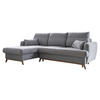 ECKSOFA in Chenille Hellgrau  - Hellgrau/Naturfarben, Holz/Textil (157/235cm) - MID.YOU