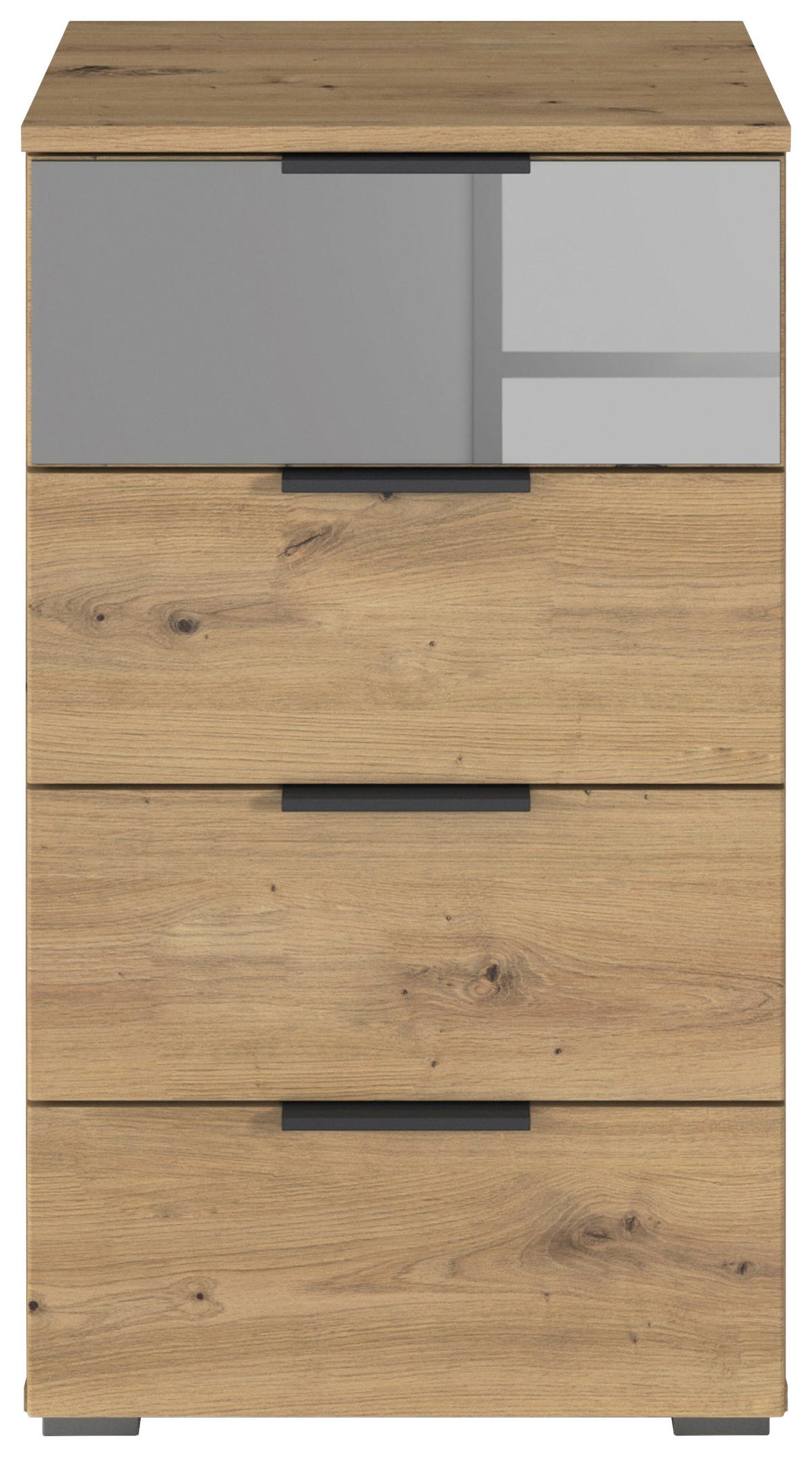 KOMMODE  in 47/81/42 cm  - Alufarben/Eiche Artisan, MODERN, Glas/Holzwerkstoff (47/81/42cm) - Rauch Möbel