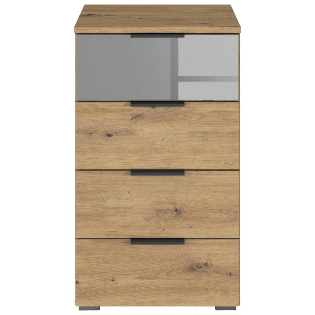 Thumbnail - Rauch Möbel Kommode, Eiche Artisan, Metall, 4 Schublade(n) Schubladen, 40x81x42 cm, Blauer Engel, Goldenes M, Made in Ge...