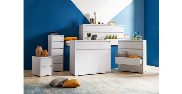 KOMMODE in 80/79/48 cm - Alufarben/Weiß, Design, Holzwerkstoff/Kunststoff (80/79/48cm) - Carryhome