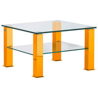 COUCHTISCH in Metall, Glas 75/75/42,5 cm  - Gelb, Design, Glas/Kunststoff (75/75/42,5cm)