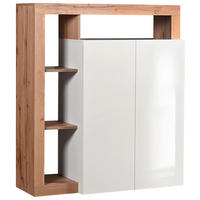 KOMODA   108/126/42 cm   hrast Wotan, bijela visoki sjaj  - bijela visoki sjaj/hrast Wotan, Basics, drvni materijal (108/126/42cm) - Ti'me