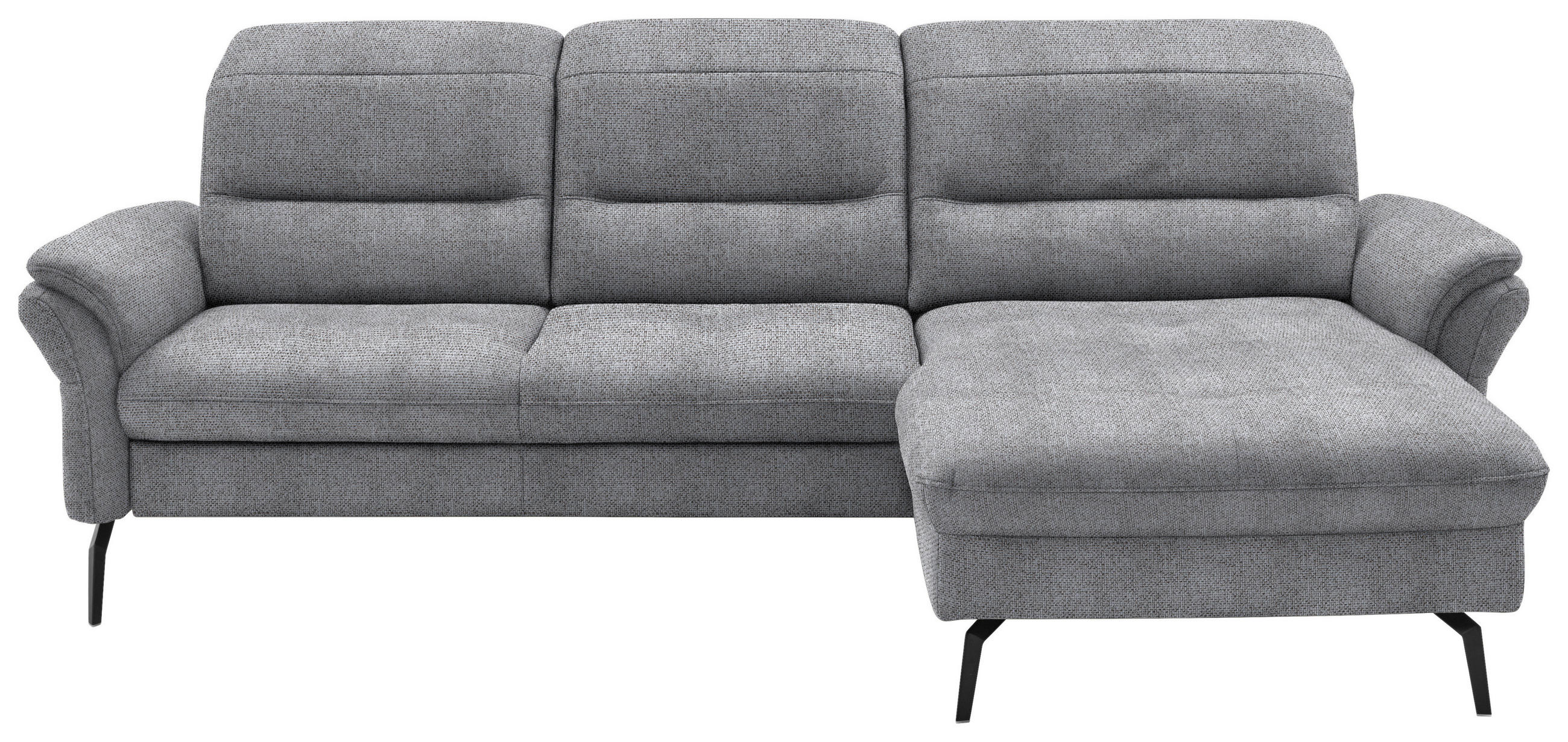 ECKSOFA in Flachgewebe Grau  - Schwarz/Grau, Konventionell, Textil/Metall (260/181cm) - Beldomo Speed