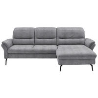 ECKSOFA in Flachgewebe Grau  260/181 cm  - Schwarz/Grau, KONVENTIONELL, Textil/Metall (260/181cm) - Beldomo Speed