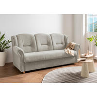 3-SITZER-SOFA Mikrofaser Silberfarben  - Wildeiche/Silberfarben, Konventionell, Holz/Textil (220/98/90cm) - Livetastic
