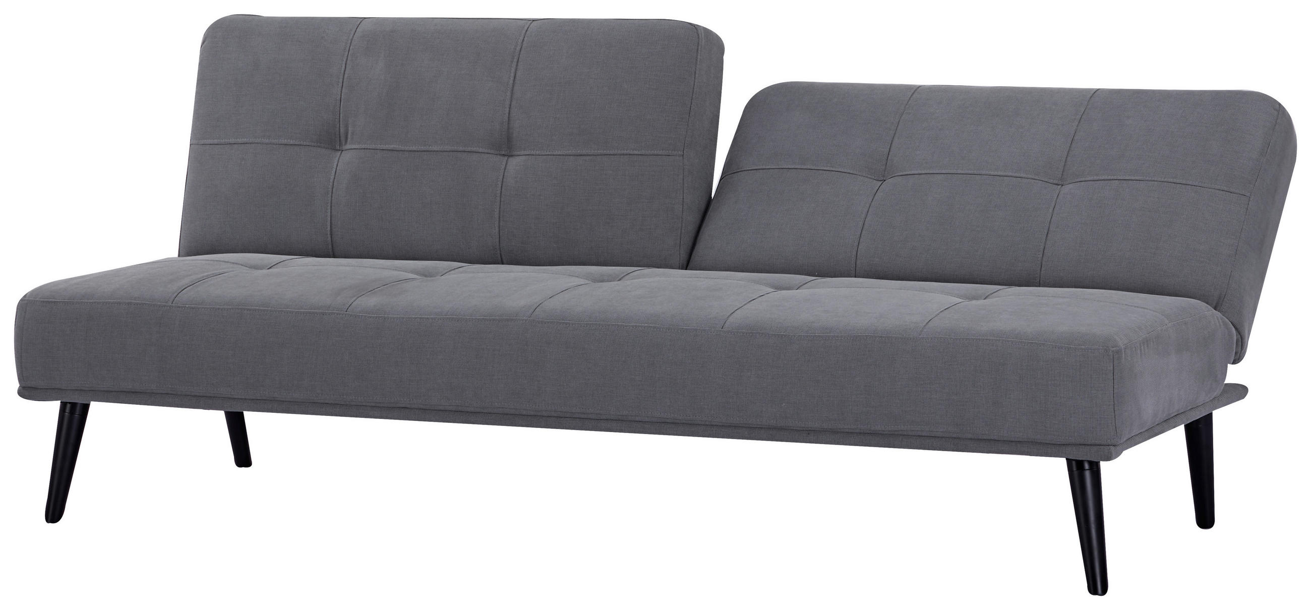 SCHLAFSOFA in Webstoff Grau  - Schwarz/Grau, Design, Holz/Textil (191/81/81cm) - MID.YOU