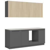 KÜCHENLEERBLOCK   in Grau, Eichefarben  - Eichefarben/Schwarz, Basics, Holzwerkstoff/Kunststoff (210ml) - Visiona