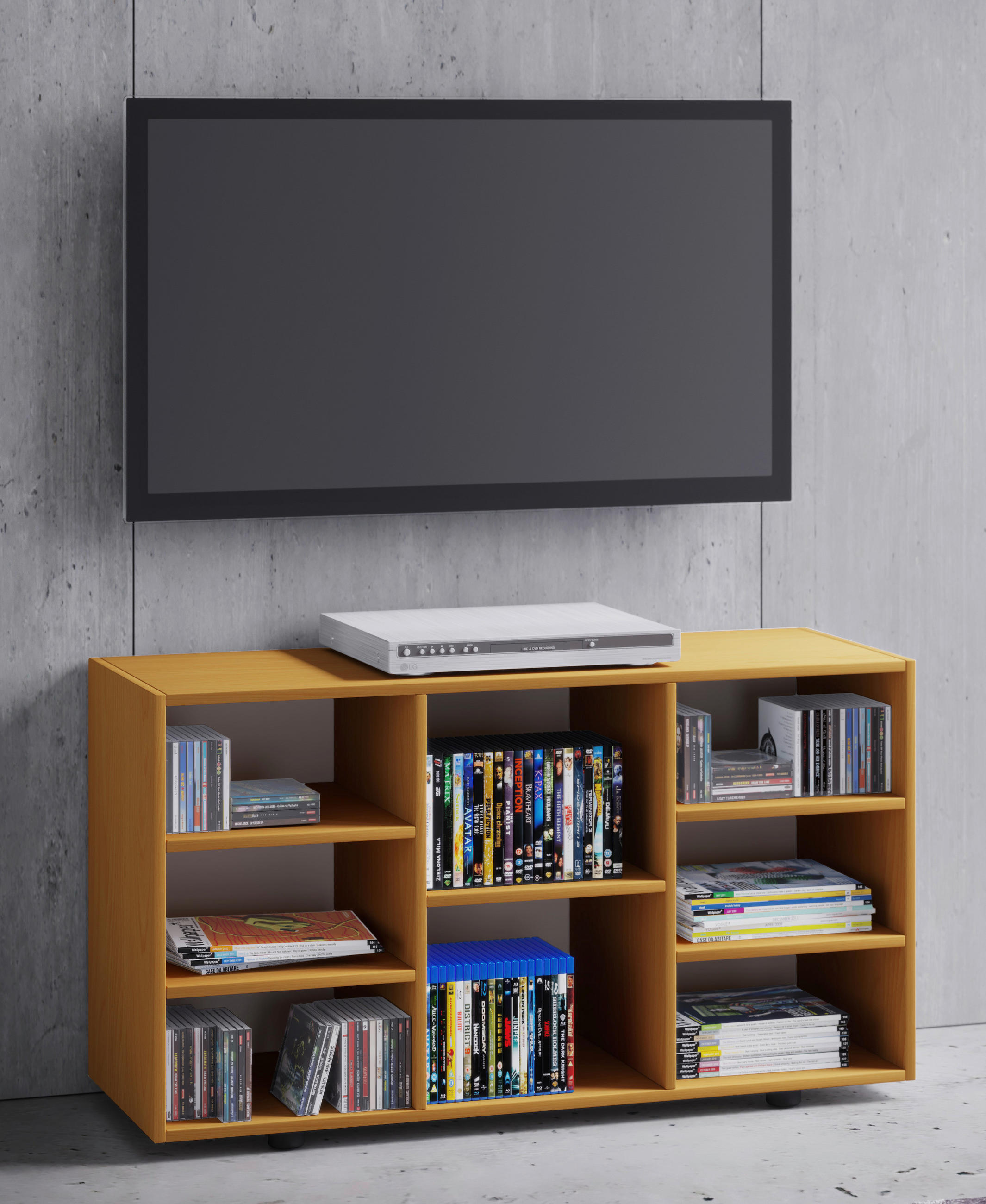 TV-BÄNK 114/60/40 cm  - bokfärgad/svart, Modern, trämaterial/plast (114/60/40cm) - MID.YOU