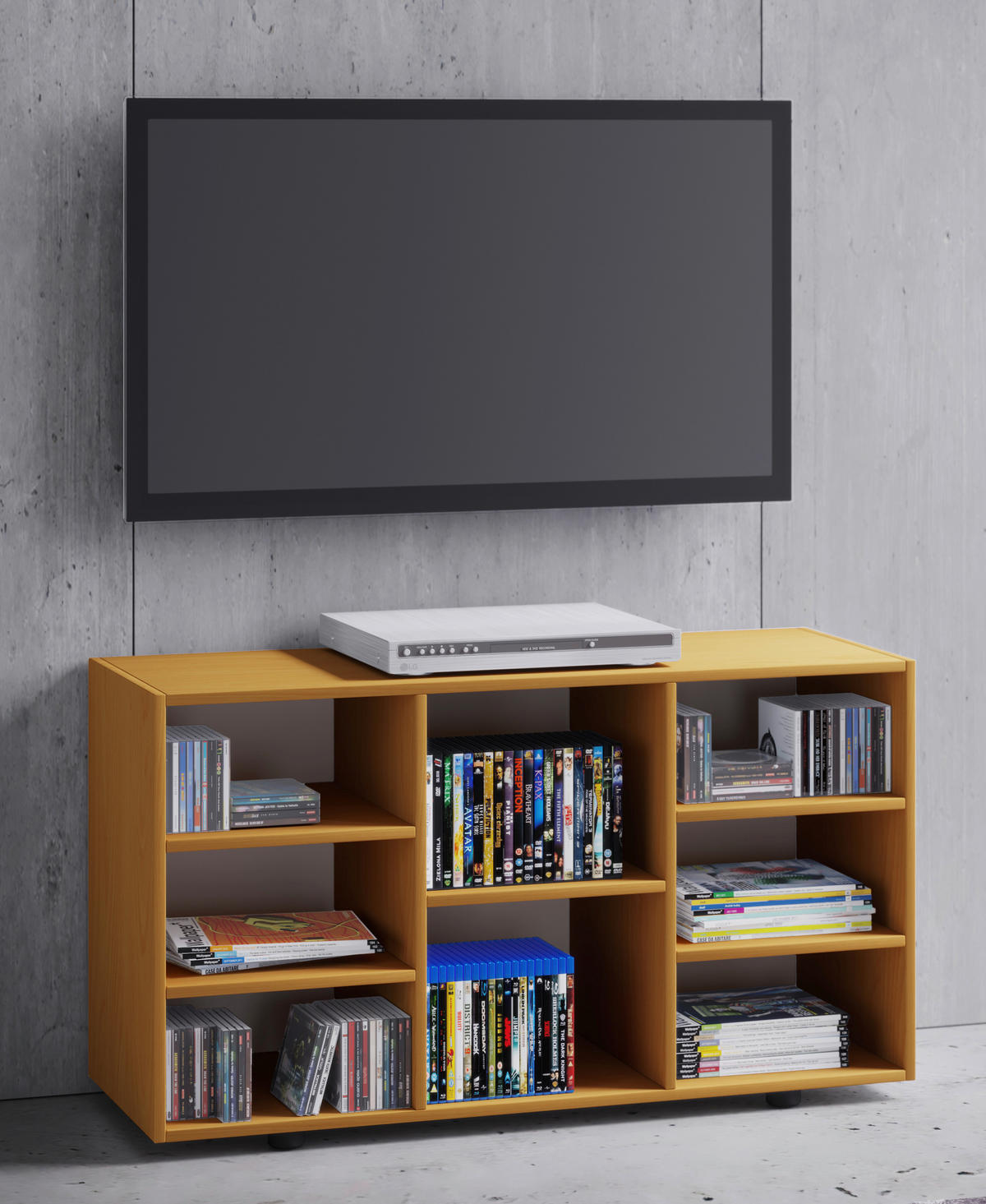 TV-BÄNK 114/60/40 cm  - bokfärgad/svart, Modern, trämaterial/plast (114/60/40cm) - MID.YOU